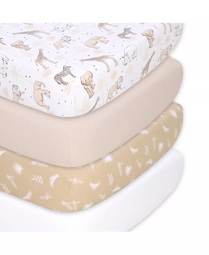 Джерси из органического хлопка Caramel Safari, 4 комплекта простыней для детской кроватки The Peanutshell, мультиколор
Джерси из органического хлопка Caramel Safari, 4 комплекта простыней для детской кроватки The Peanutshell, мультиколор