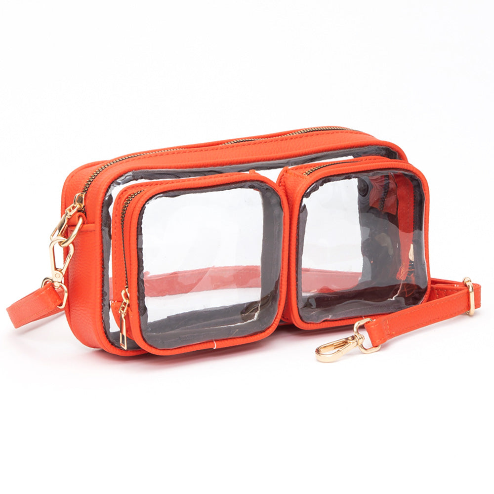 Сумка-кроссбод с двумя передними карманами из прозрачной искусственной кожи FASHNZFAB, оранжевый
Сумка-кроссбод с двумя передними карманами из прозрачной искусственной кожи FASHNZFAB, оранжевый