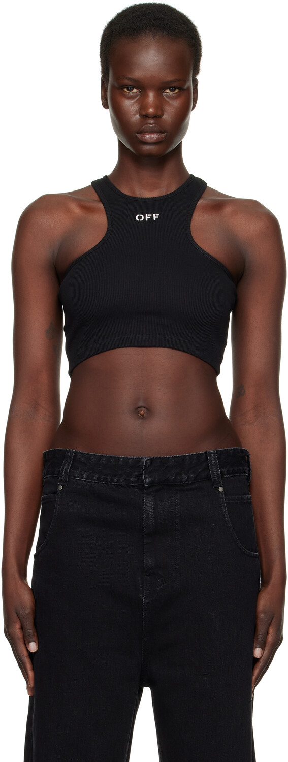 Черная майка-топ для гребли с надписью «Off» Off-White
Черная майка-топ для гребли с надписью «Off» Off-White