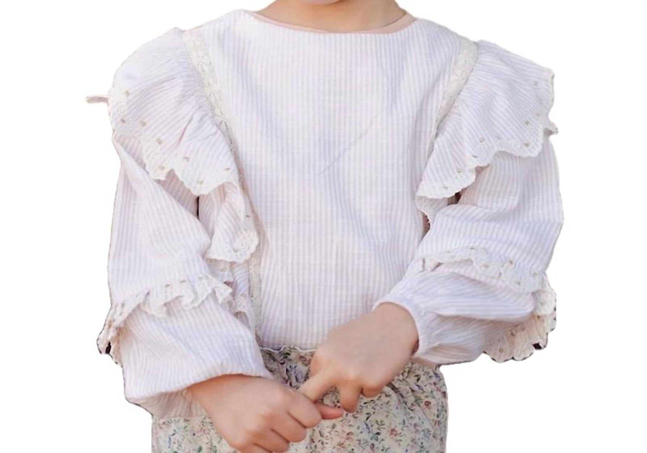 Девчачья блузка Tubi в розовую полоску Louise Misha
Девчачья блузка Tubi в розовую полоску Louise Misha