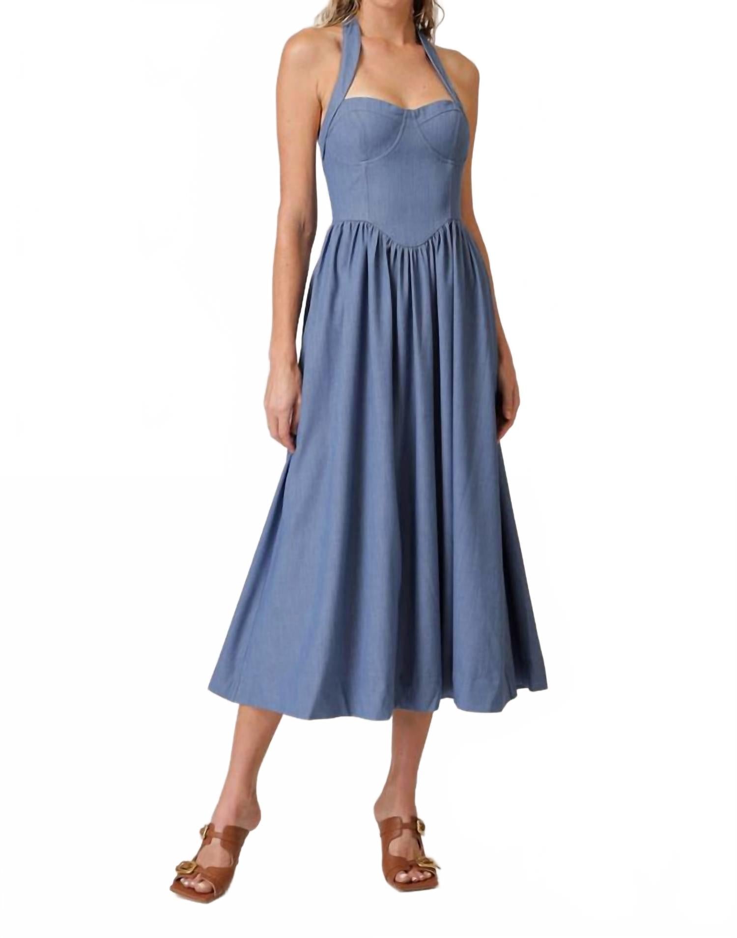 Платье Raquel миди в голубом цвете Line and dot
Платье Raquel миди в голубом цвете Line and dot