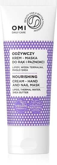 Крем-маска питательная для рук и ногтей Vegan, 75мл OMI, Inna marka
Крем-маска питательная для рук и ногтей Vegan, 75мл OMI, Inna marka