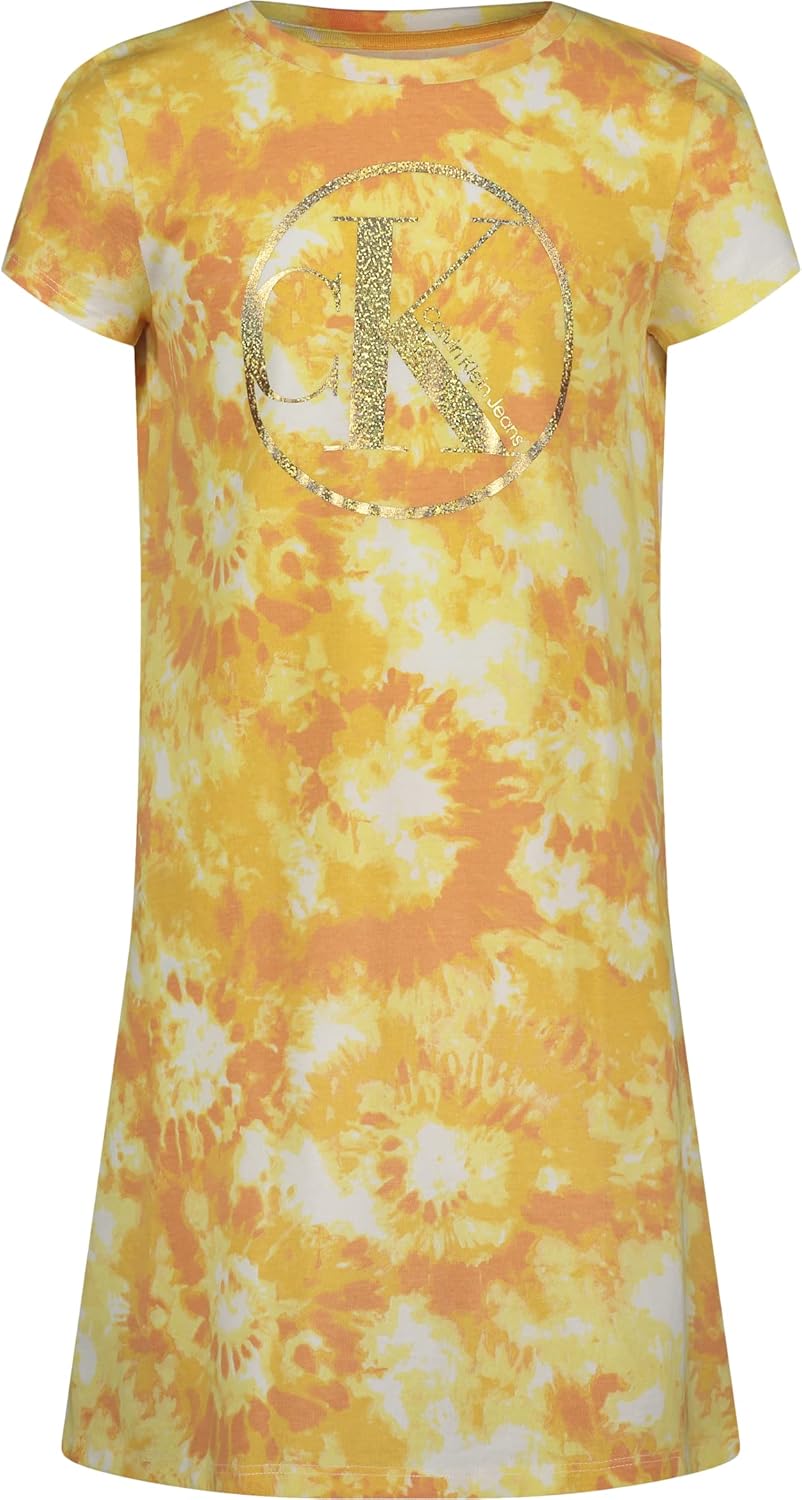 Платье-футболка с короткими рукавами Calvin Klein для девочек, фасон пуловер с круглым вырезом, логотипом, Desert Flower Dye
Платье-футболка с короткими рукавами Calvin Klein для девочек, фасон пуловер с круглым вырезом, логотипом, Desert Flower Dye