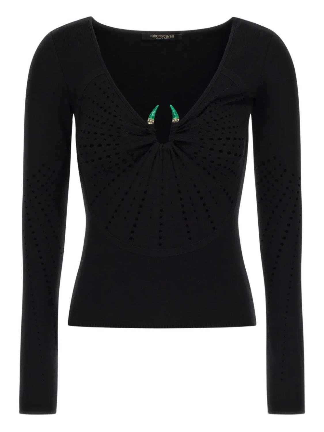 Roberto Cavalli джемпер с декором Fang, черный
Roberto Cavalli джемпер с декором Fang, черный