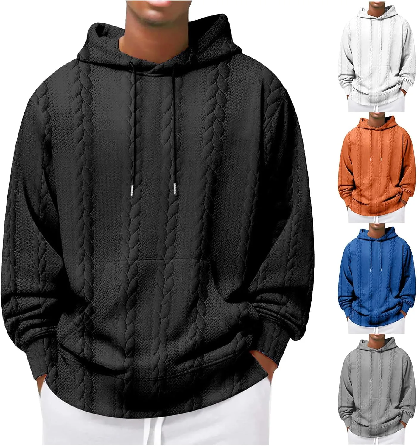 Мужской вязаный худи с капюшоном и кангурой Wankang
Мужской вязаный худи с капюшоном и кангурой Wankang