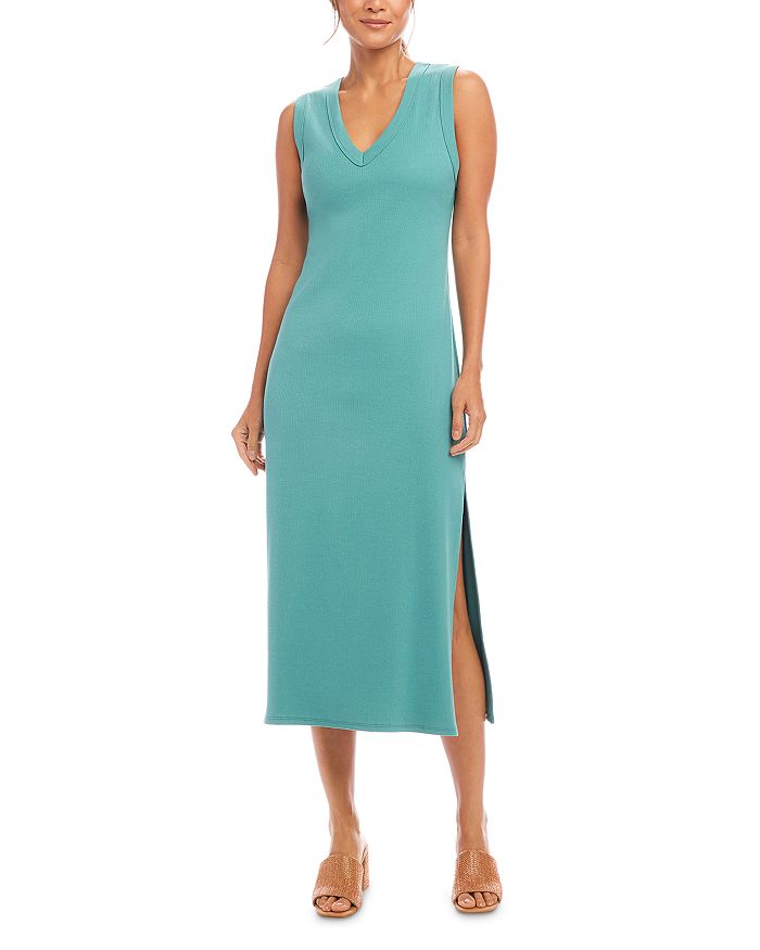 Ребристое платье-колонна миди с V-образным вырезом Karen Kane, синий
Ребристое платье-колонна миди с V-образным вырезом Karen Kane, синий