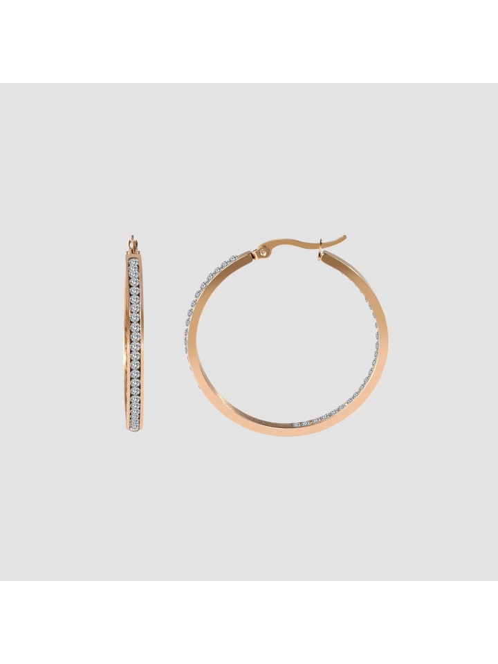 Adeliás Женские серьги - Серьги-кольца из нержавеющей стали с золотыми стразами
Adeliás Женские серьги - Серьги-кольца из нержавеющей стали с золотыми стразами