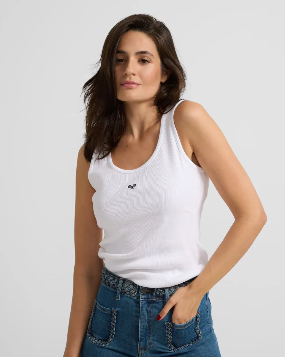 Женская майка в рубчик Silbon, белый
Женская майка в рубчик Silbon, белый