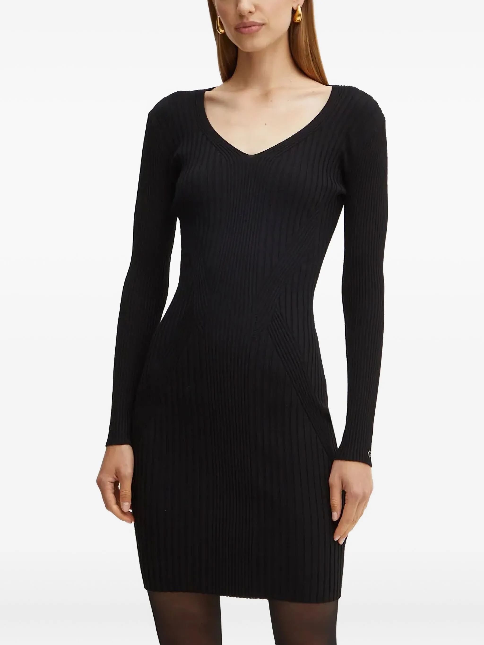 Платье мини с V-образным вырезом и длинными рукавами Guess Usa, черный
Платье мини с V-образным вырезом и длинными рукавами Guess Usa, черный