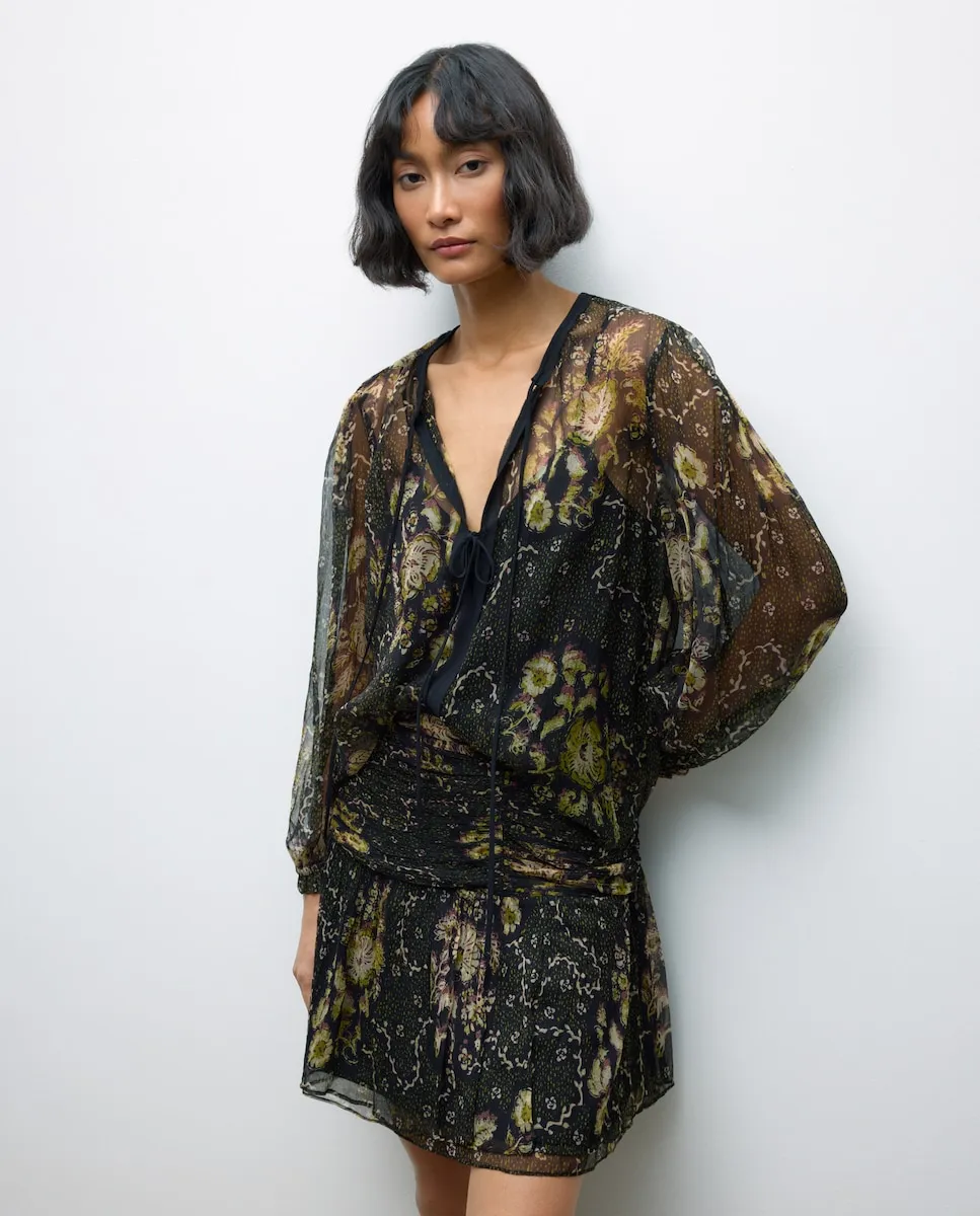 Женская блузка с длинными рукавами, с принтом и V-образным вырезом Tintoretto, черный
Женская блузка с длинными рукавами, с принтом и V-образным вырезом Tintoretto, черный