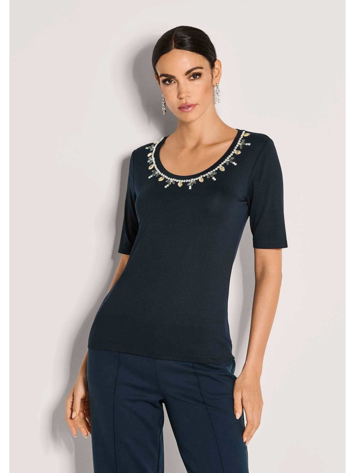 MADELEINE Элегантный топ с драгоценными камнями темно-синего цвета
MADELEINE Элегантный топ с драгоценными камнями темно-синего цвета