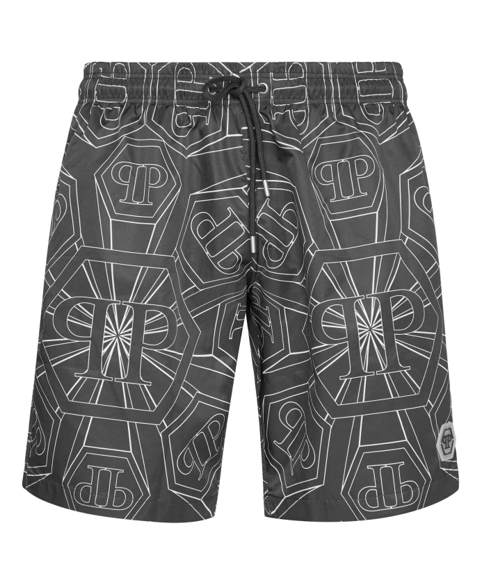 Плавки с шестиугольной монограммой Philipp Plein, черный
Плавки с шестиугольной монограммой Philipp Plein, черный