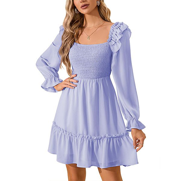 Женское платье с квадратным вырезом, сборками и длинными рукавами-фонариками Elitespirit, Blue
Женское платье с квадратным вырезом, сборками и длинными рукавами-фонариками Elitespirit, Blue