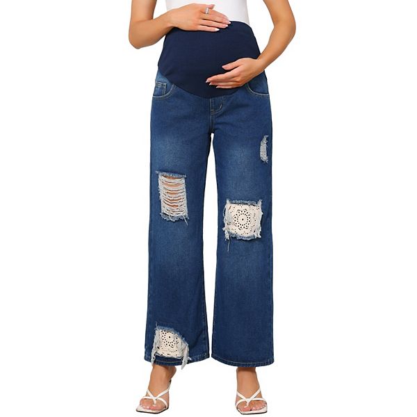 Женские джинсы для беременных с потертостями, кружевными аппликациями и поддержкой живота Inspire Chic, Dark Blue
Женские джинсы для беременных с потертостями, кружевными аппликациями и поддержкой живота Inspire Chic, Dark Blue