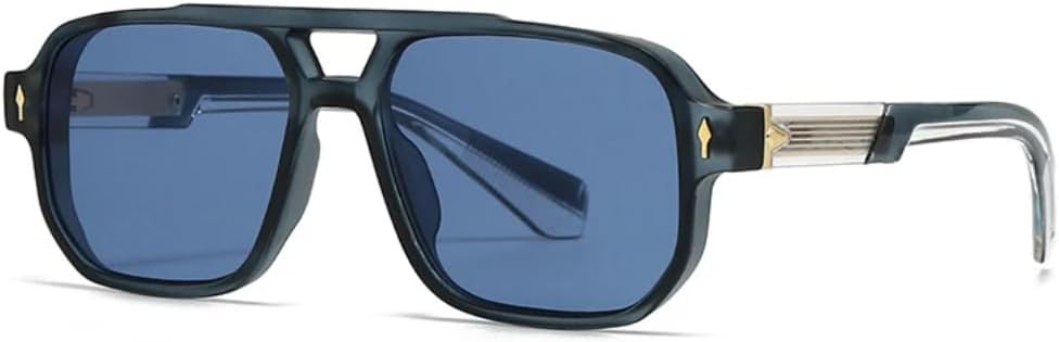 Ретро солнцезащитные очки с двойной перемычкой для женщин и мужчин, с заклепками, двухцветные, с градиентным переходом, защита от УФ-излучения UV400 UATXTAU, Blue Blue
Ретро солнцезащитные очки с двойной перемычкой для женщин и мужчин, с заклепками, двухцветные, с градиентным переходом, защита от УФ-излучения UV400 UATXTAU, Blue Blue