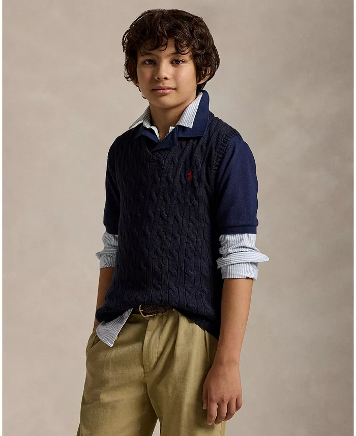 Свитер-жилет Big Boys Cable-Knit Polo Ralph Lauren, черный
Свитер-жилет Big Boys Cable-Knit Polo Ralph Lauren, черный