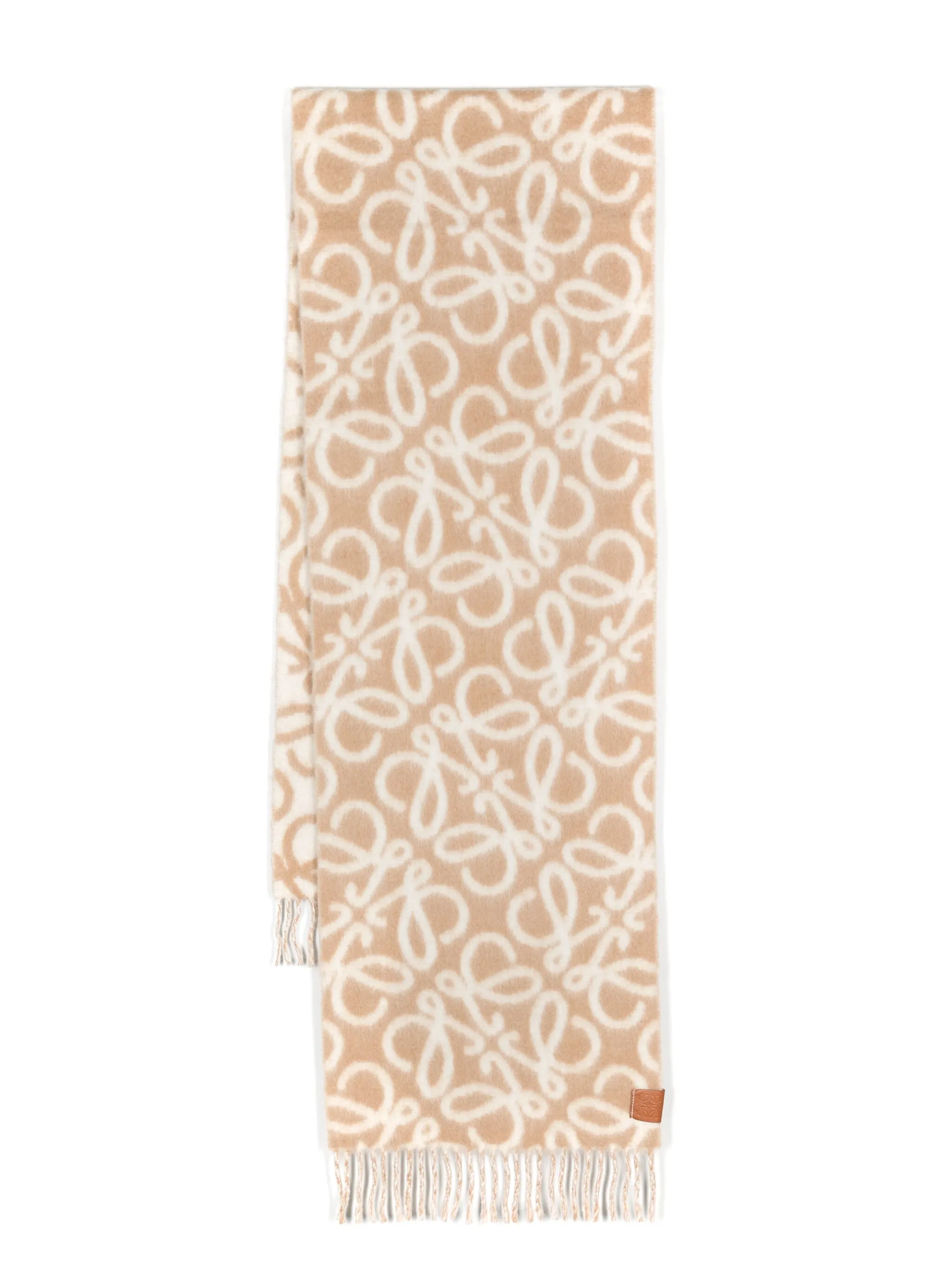 Жаккардовый шарф с бахромой и узором Anagram Loewe, белый
Жаккардовый шарф с бахромой и узором Anagram Loewe, белый