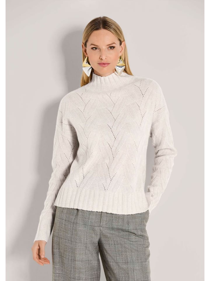 MADELEINE Высококачественный шерстяной свитер с фактурной вязкой жемчужно-белого/меланжевого цвета
MADELEINE Высококачественный шерстяной свитер с фактурной вязкой жемчужно-белого/меланжевого цвета