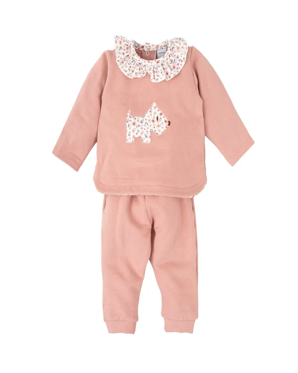 Детский спортивный костюм для девочки с кофтой с воротником-рюшей и подходящими штанами BABIDÚ, розовый
Детский спортивный костюм для девочки с кофтой с воротником-рюшей и подходящими штанами BABIDÚ, розовый