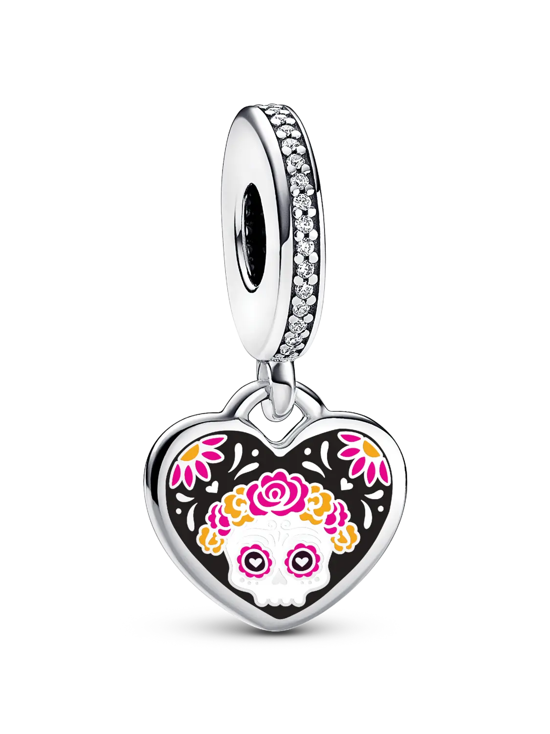 Подвеска-сердце в виде сахарного черепа ко Дню мертвых Pandora, серебро 925 пробы
Подвеска-сердце в виде сахарного черепа ко Дню мертвых Pandora, серебро 925 пробы