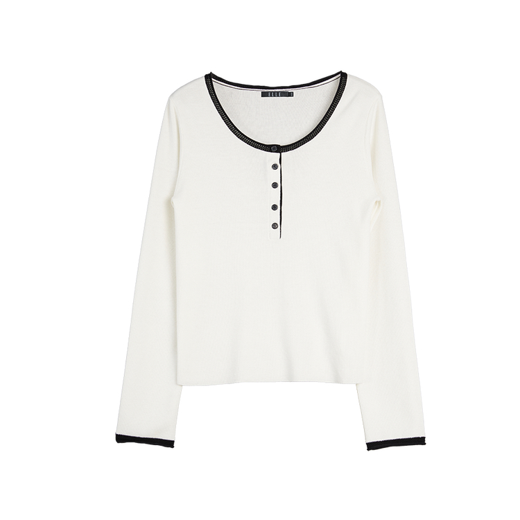 ELLE Белая вязаная кофта с воротником хенри
ELLE Белая вязаная кофта с воротником хенри