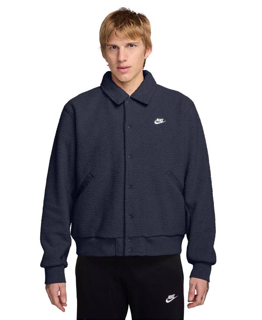 Мужская спортивная куртка-бомбер Sportswear Club с высоким ворсом Nike, Obsidian/White
Мужская спортивная куртка-бомбер Sportswear Club с высоким ворсом Nike, Obsidian/White