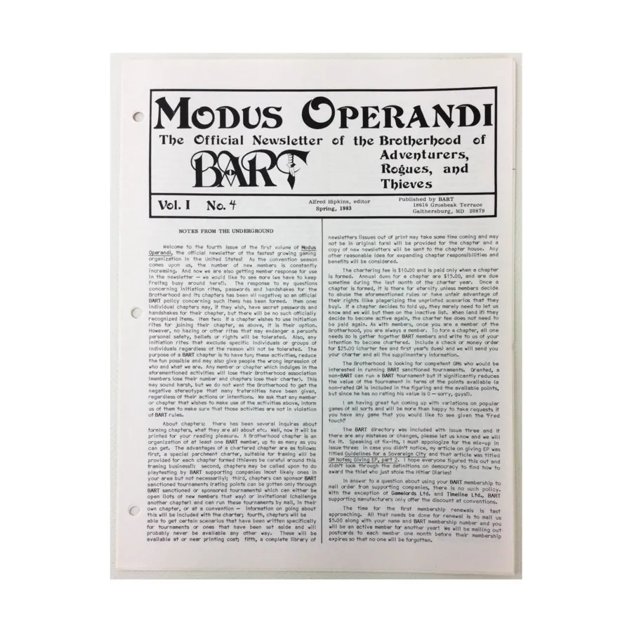 Журнал #4, "The Triple Crown Tournament, GM Notes, Giving EP part 3", Modus Operandi
Журнал #4, "The Triple Crown Tournament, GM Notes, Giving EP part 3", Modus Operandi