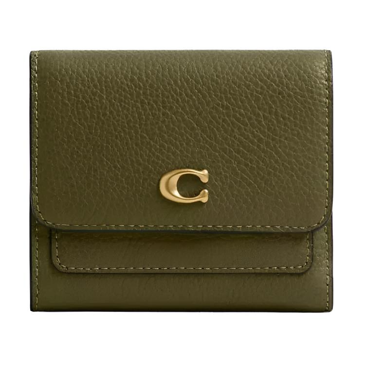 Coach Женский маленький кошелек из полированной зернистой кожи, цвет латунь и оливковый
Coach Женский маленький кошелек из полированной зернистой кожи, цвет латунь и оливковый