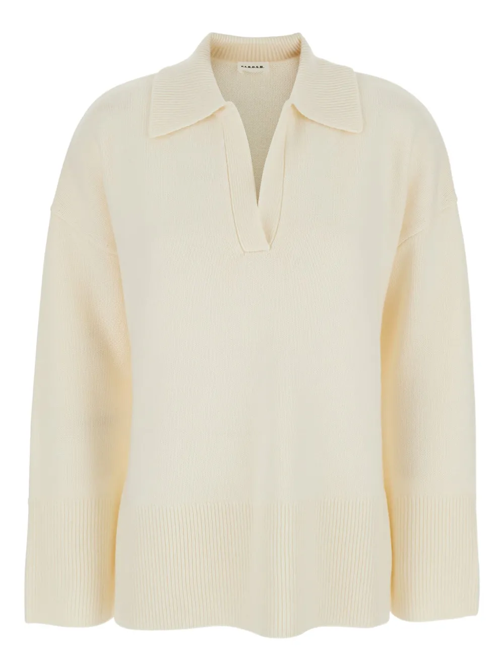 Ребристый свитер с воротником-поло P.A.R.O.S.H., нейтральный
Ребристый свитер с воротником-поло P.A.R.O.S.H., нейтральный