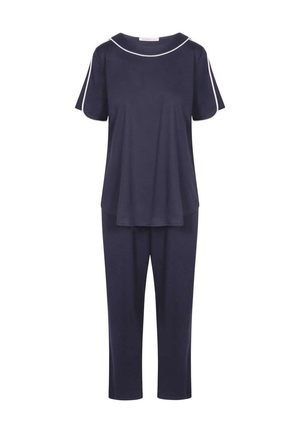 Пижама с короткими рукавами, брюки 7/8, однотонная, женская Louis Féraud, темно-синий
Пижама с короткими рукавами, брюки 7/8, однотонная, женская Louis Féraud, темно-синий