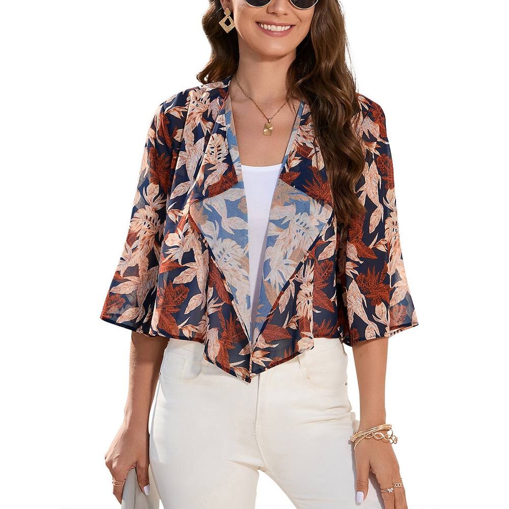 Женское болеро с плечами, укороченные кардиганы с рукавами «летучая мышь» и шифоновыми прозрачными плечами MISSKY, цвет Maple Leaf 
Женское болеро с плечами, укороченные кардиганы с рукавами «летучая мышь» и шифоновыми прозрачными плечами MISSKY, цвет Maple Leaf