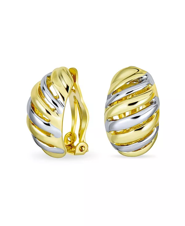 Серьги-Клипсы в форме полукольца с геометрическими канавками в форме креветок, двухцветные, куполообразные, для непроколотых ушей, позолоченные, посеребренные Bling Jewelry, multi-color
Серьги-Клипсы в форме полукольца с геометрическими канавками в форме креветок, двухцветные, куполообразные, для непроколотых ушей, позолоченные, посеребренные Bling Jewelry, multi-color