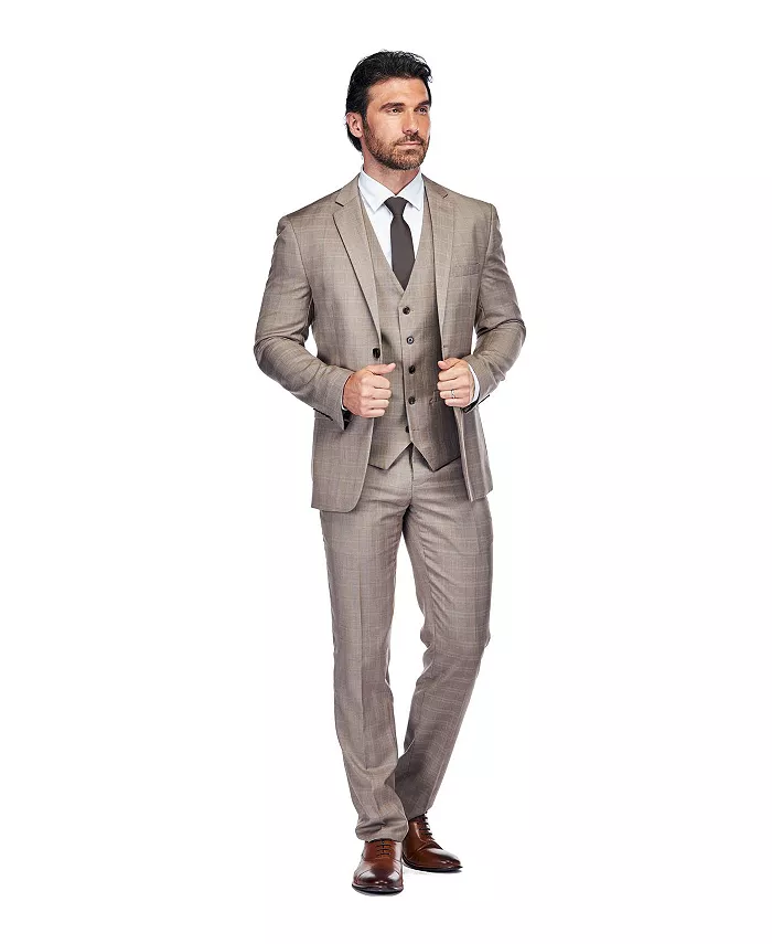 Мужской тройной костюм приталенного кроя в коричневую клетку Gino Vitale, коричневый
Мужской тройной костюм приталенного кроя в коричневую клетку Gino Vitale, коричневый