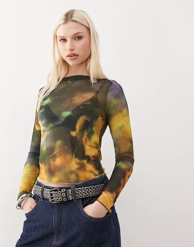 COLLUSION Топ с длинными рукавами и принтом, вырезом-срезом
COLLUSION Топ с длинными рукавами и принтом, вырезом-срезом