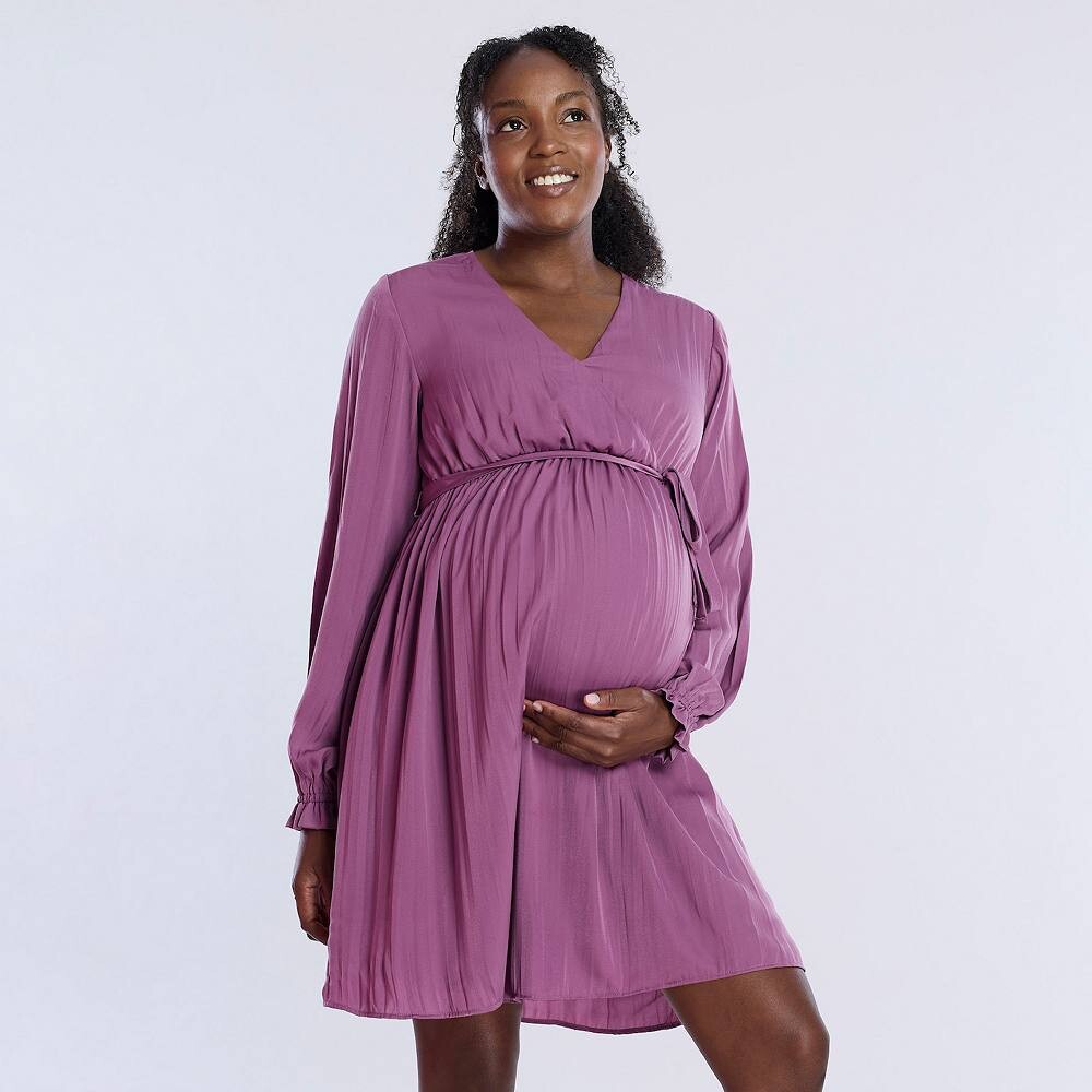 Тканое мини-платье с запахом Maternity Motherhood, цвет Grape Nectar 
Тканое мини-платье с запахом Maternity Motherhood, цвет Grape Nectar