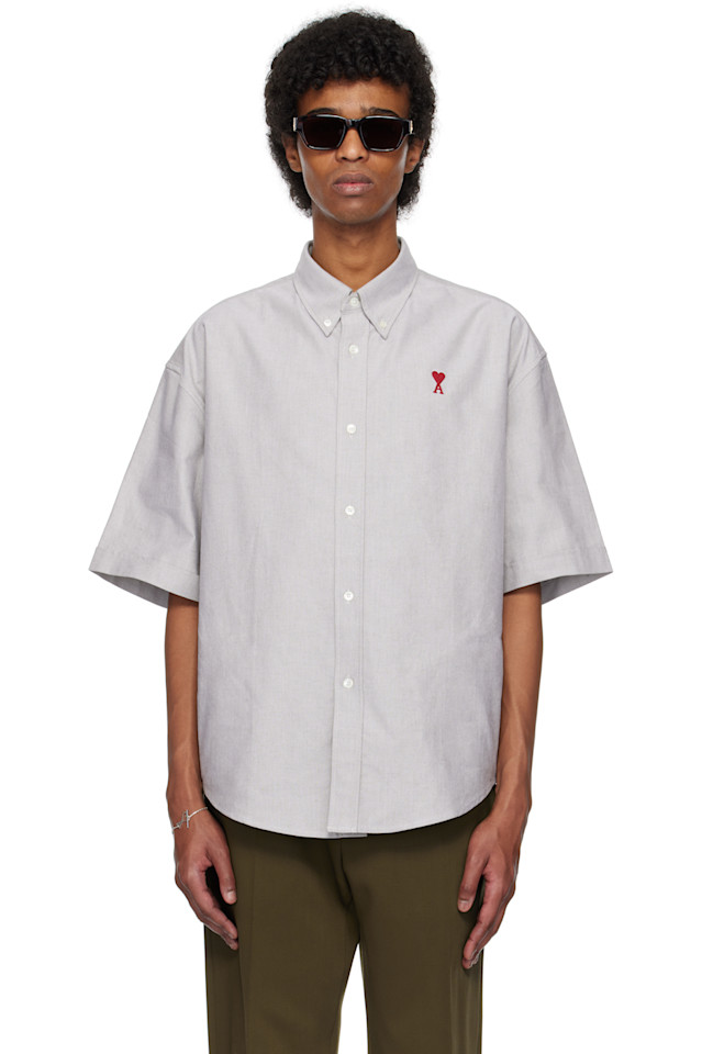 Хлопковая рубашка с коротким рукавом и прямым кроем Ami Paris, цвет loden
Хлопковая рубашка с коротким рукавом и прямым кроем Ami Paris, цвет loden