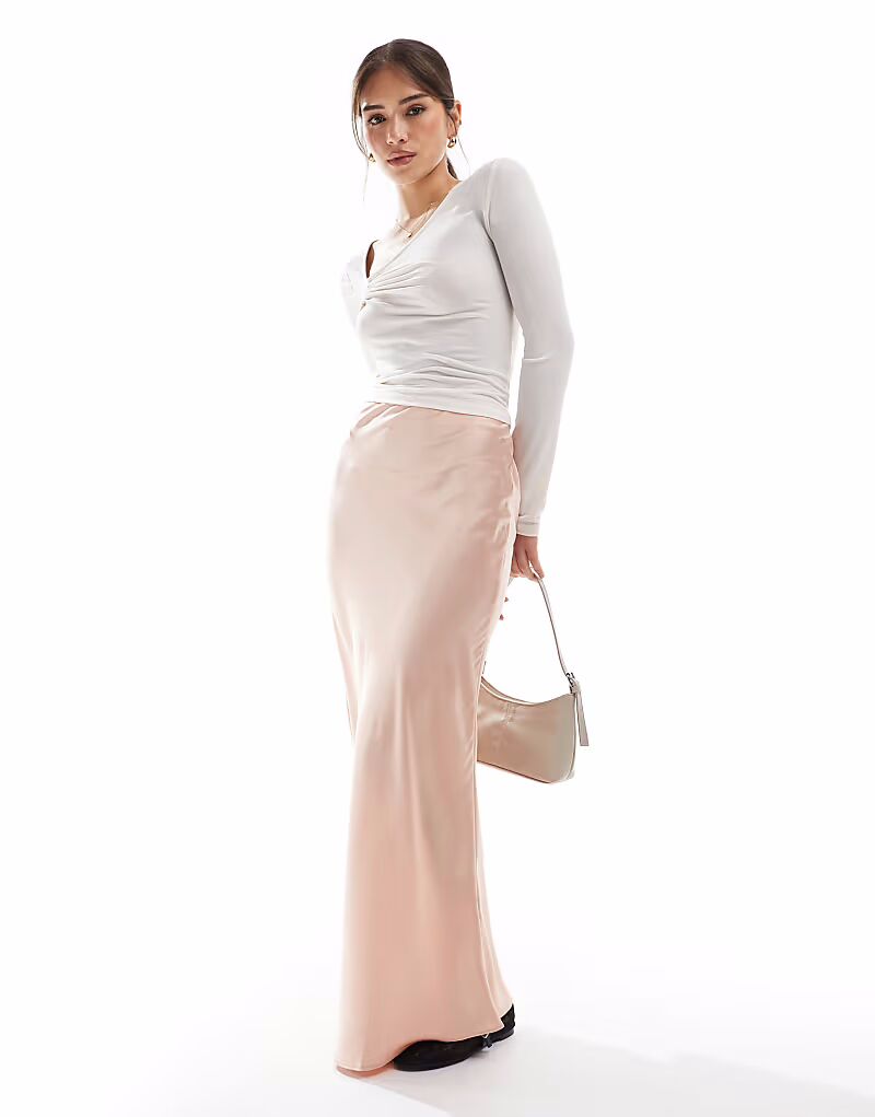 Гламурная юбка миди косого кроя персикового цвета Glamorous
Гламурная юбка миди косого кроя персикового цвета Glamorous