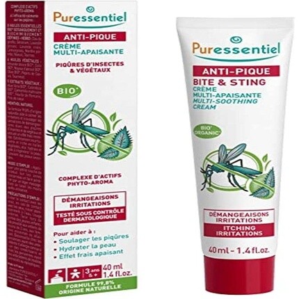 Органический успокаивающий крем против укусов 40 мл Puressentiel
Органический успокаивающий крем против укусов 40 мл Puressentiel