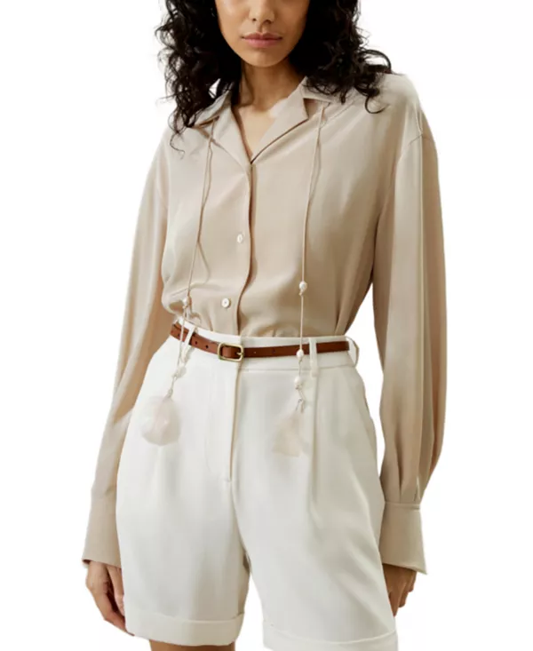 Шелковые блузки с завязками Lilysilk, бежевый
Шелковые блузки с завязками Lilysilk, бежевый