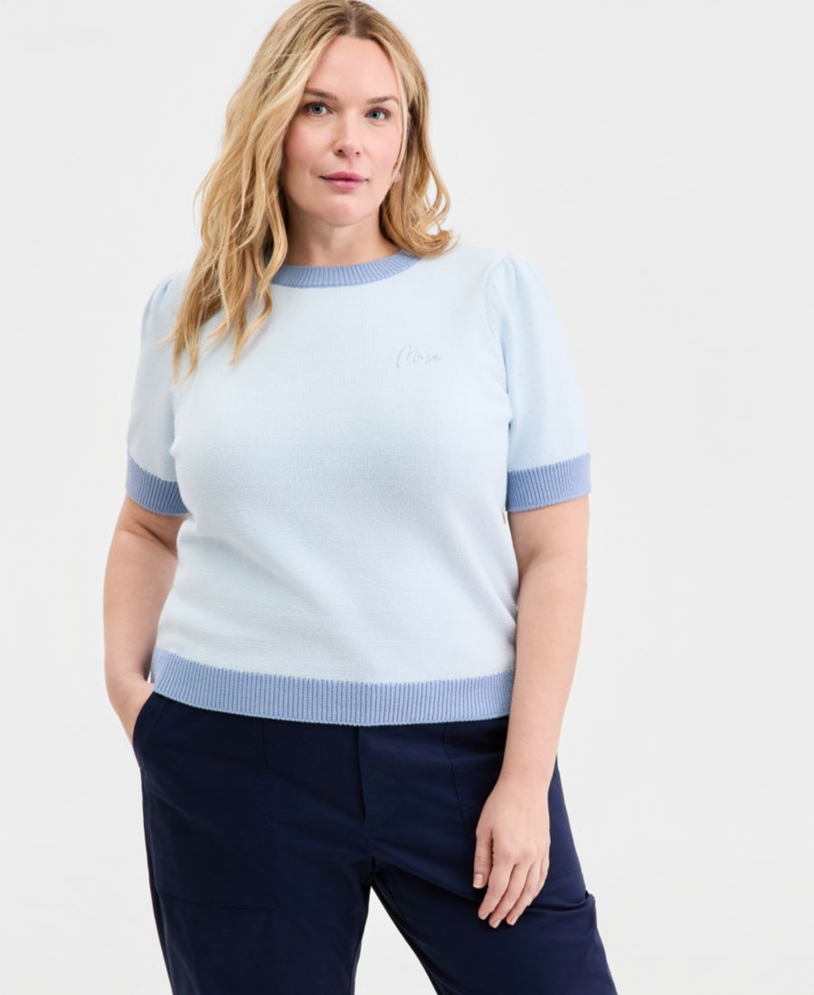 Модный свитер больших размеров с короткими рукавами и контрастной отделкой On 34th, Diamond Bl
Модный свитер больших размеров с короткими рукавами и контрастной отделкой On 34th, Diamond Bl