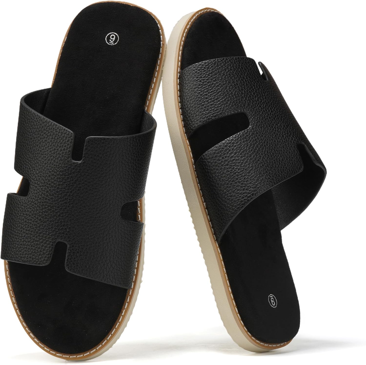 Летние мужские сандалии SoleilSandal из кожи, удобные шлепанцы с стелькой из пены с эффектом памяти, подошва EVA, противоскользящие повседневные модные шлепанцы H-Slides, черный
Летние мужские сандалии SoleilSandal из кожи, удобные шлепанцы с стелькой из пены с эффектом памяти, подошва EVA, противоскользящие повседневные модные шлепанцы H-Slides, черный