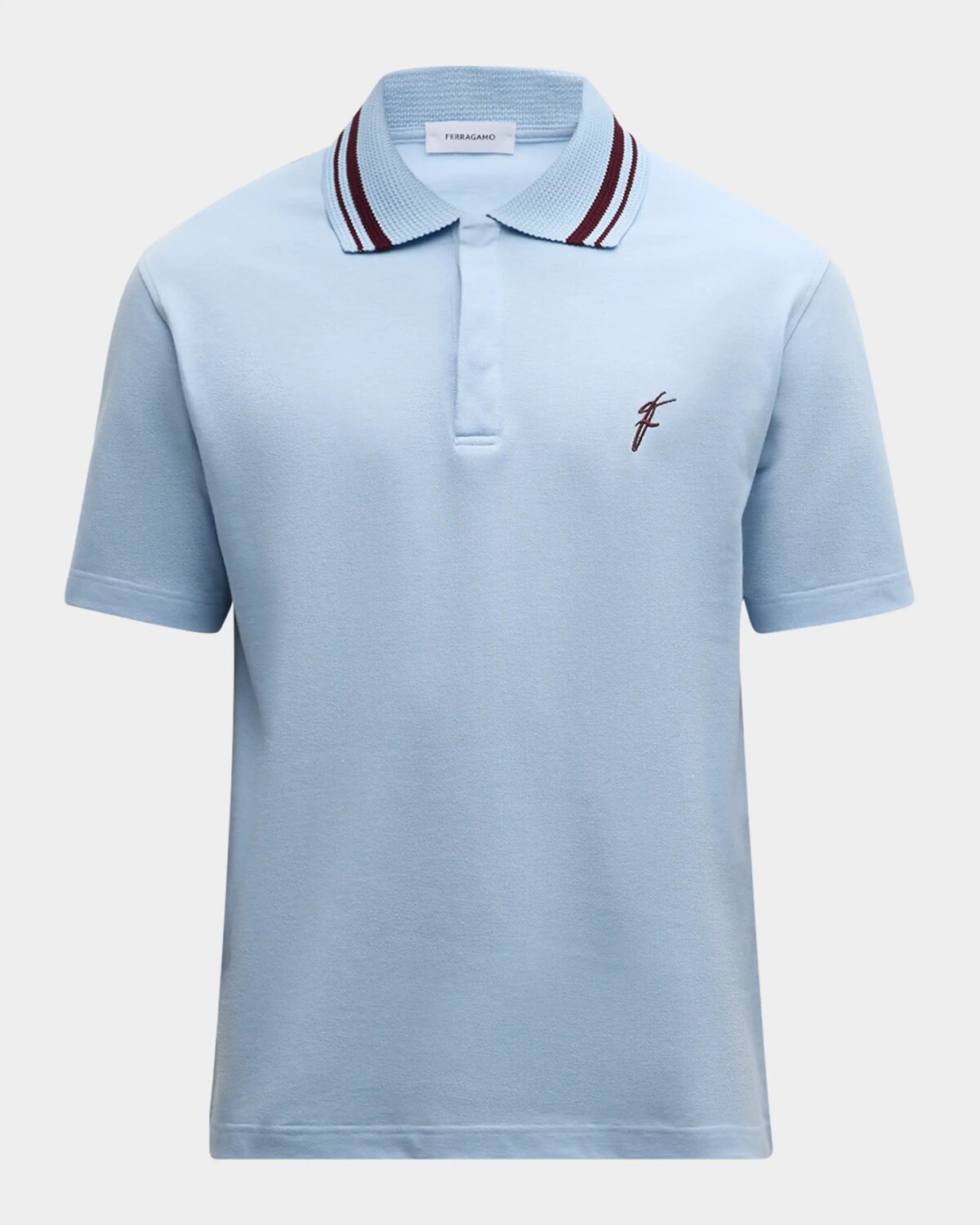 Мужская рубашка-поло с отделкой на воротнике Ferragamo, светло-голубой
Мужская рубашка-поло с отделкой на воротнике Ferragamo, светло-голубой