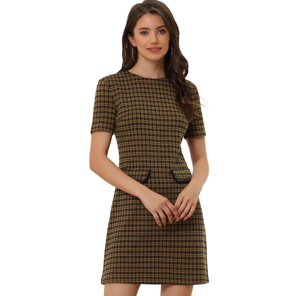 Женское винтажное офисное платье-футляр-карандаш с круглым вырезом и короткими рукавами ALLEGRA K, коричневый
Женское винтажное офисное платье-футляр-карандаш с круглым вырезом и короткими рукавами ALLEGRA K, коричневый