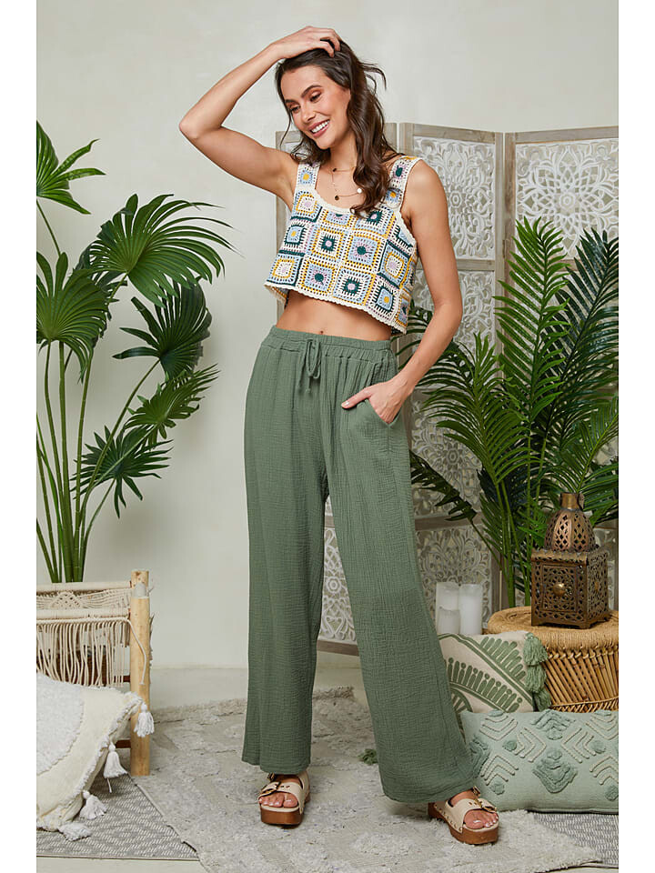 Тканевые брюки Le Monde du Lin, зеленый
Тканевые брюки Le Monde du Lin, зеленый