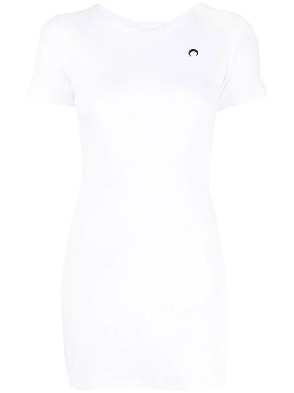 Платье-футболка из органического хлопка в рубчик Marine Serre, белый
Платье-футболка из органического хлопка в рубчик Marine Serre, белый