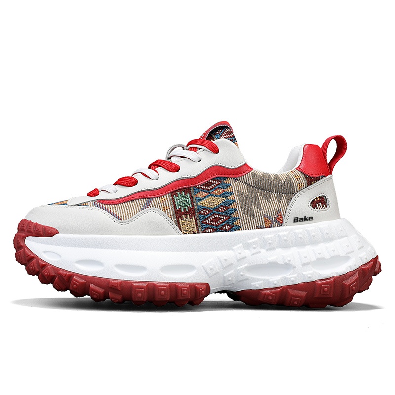 Дышащие и износостойкие низкие кроссовки на массивной подошве для мужчин BAKE, White Red
Дышащие и износостойкие низкие кроссовки на массивной подошве для мужчин BAKE, White Red