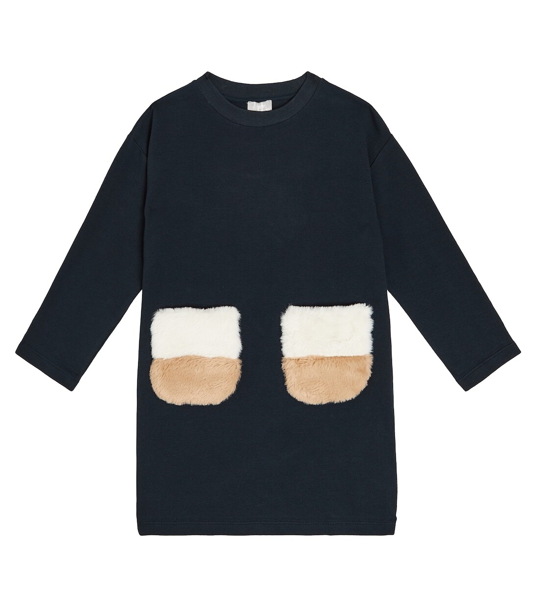 Платье из хлопкового флиса с отделкой из искусственной овчины Il Gufo, синий
Платье из хлопкового флиса с отделкой из искусственной овчины Il Gufo, синий