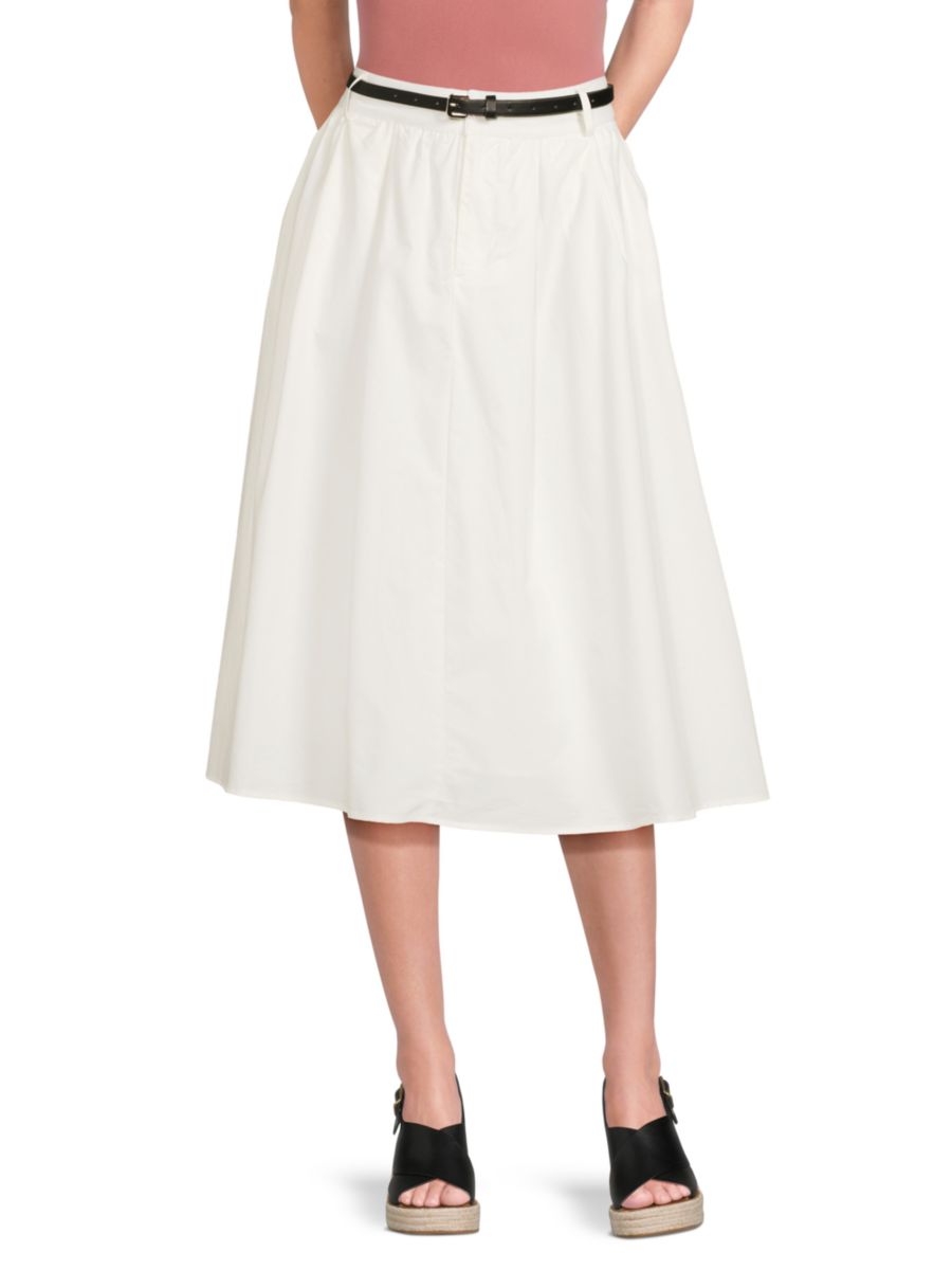 Юбка миди А-силуэта из хлопка с поясом Wdny, слоновая кость
Юбка миди А-силуэта из хлопка с поясом Wdny, слоновая кость