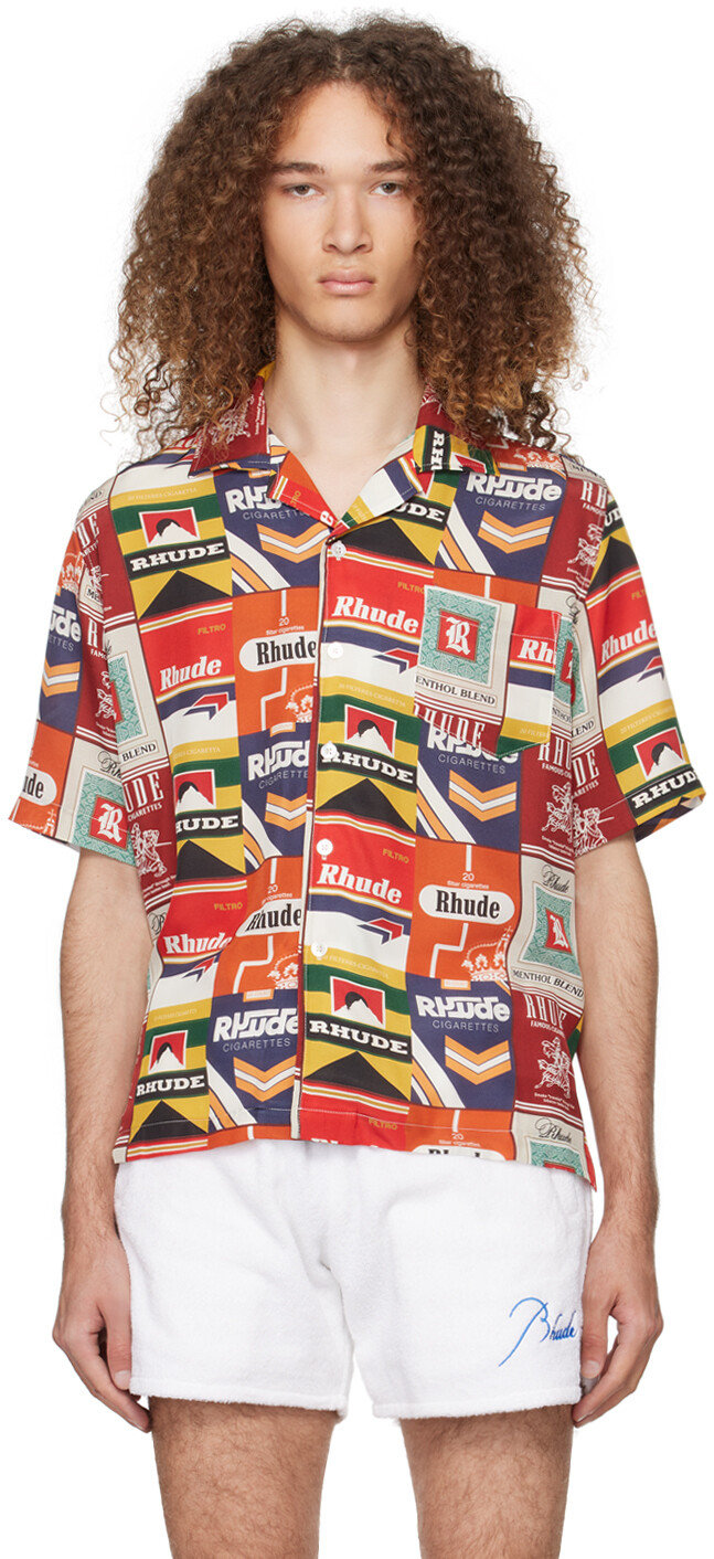 Красная рубашка с принтом Rhude
Красная рубашка с принтом Rhude