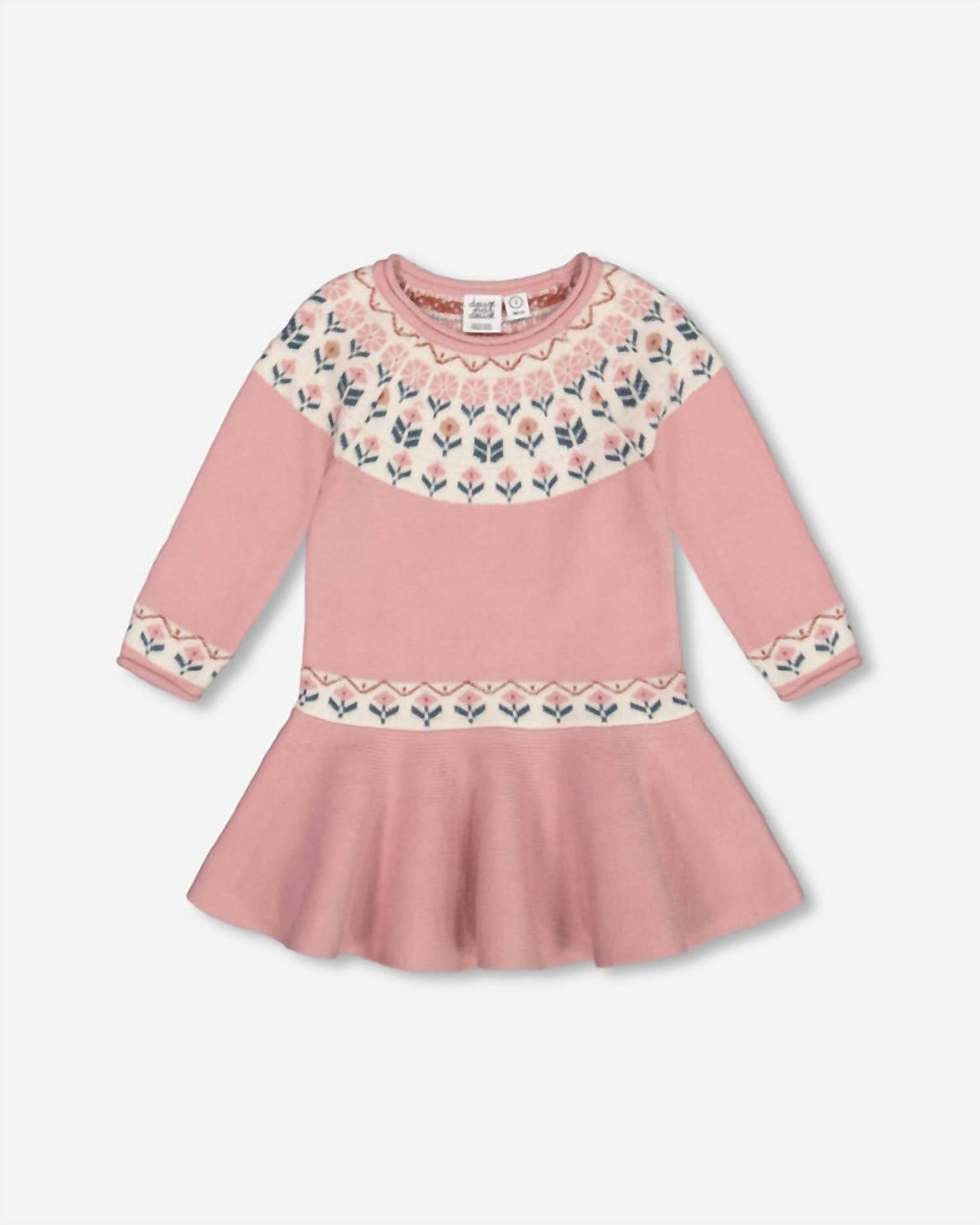 Детское вязаное платье с цветочными розетками Multi Deux par Deux 
Детское вязаное платье с цветочными розетками Multi Deux par Deux